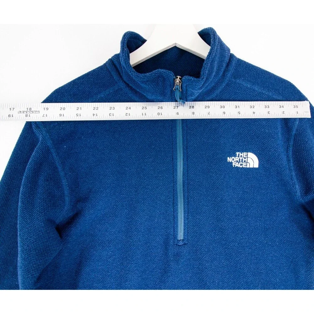 The North Face 1/2 Zip Polyester Fleece Mock Neck Pullover Men's Medium Blue